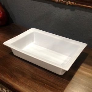 White rectangular serving dish